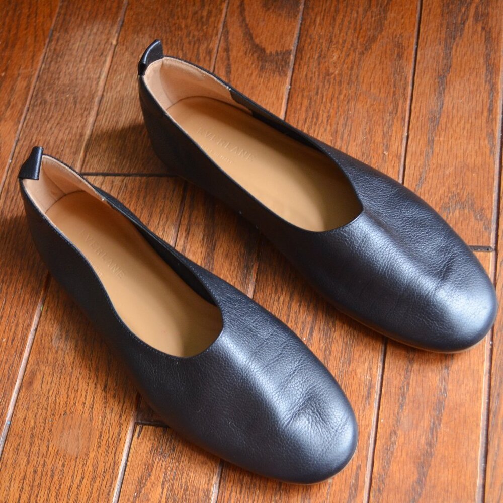 Everlane Women's The Day Glove Black Leather Flats Size 8.5